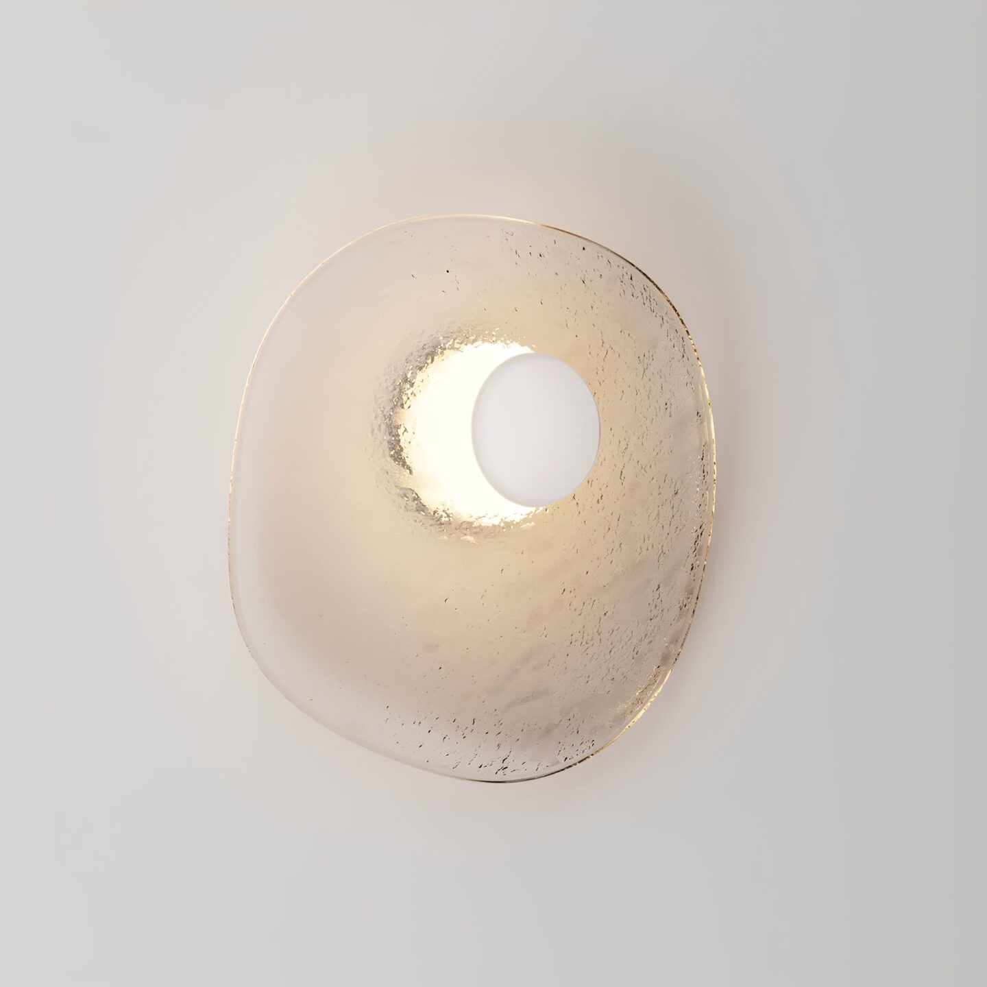 Isle Sconce Round Clear & Shoji White